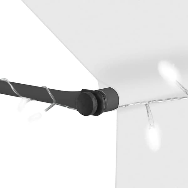 Markis manuellt infällbar med LED 100 cm gräddvit