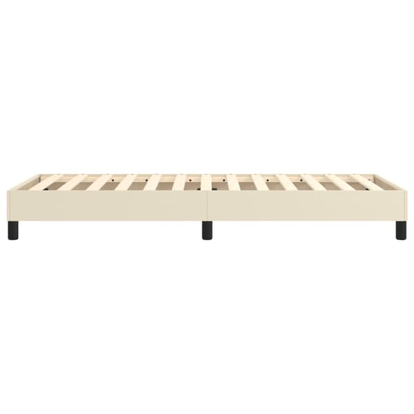 Boxspring-sängram gräddvit 90x200 cm konstläder