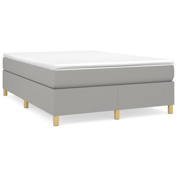 Boxspring-sängram ljusgrå 140x200 cm tyg