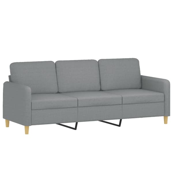Soffgrupp med dynor 2 delar Ljusgrå tyg