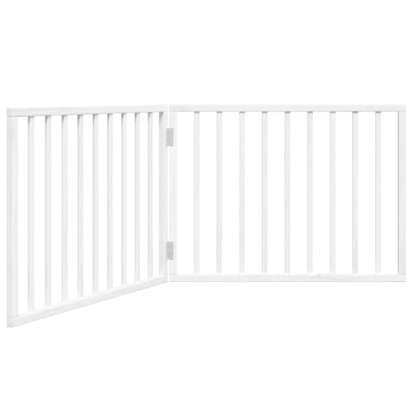 Hundgrind hopfällbar 2 paneler vit 160 cm poppelträ