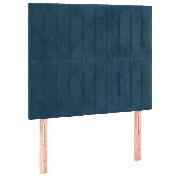 Ramsäng med madrass mörkblå 100x200 cm sammet