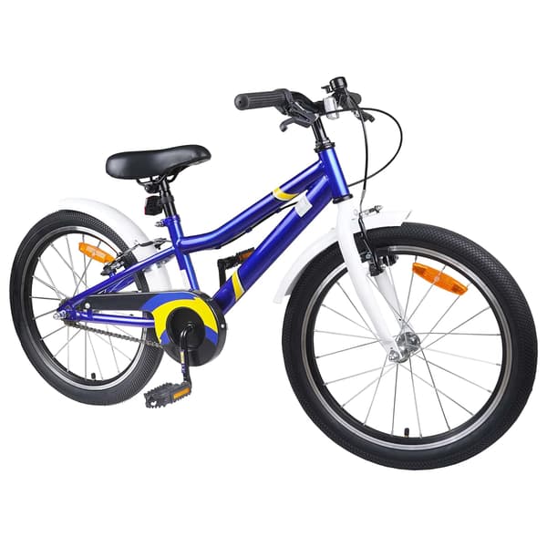 Barncykel 20 Tum för 6-11 år gamla Blå vit