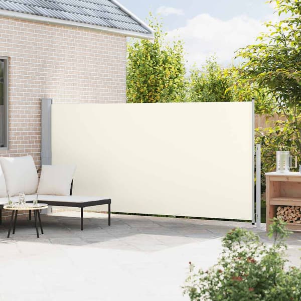 Infällbar sidomarkis 180x500 cm gräddvit