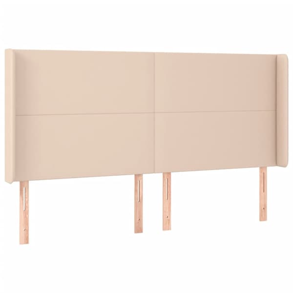 Sänggavel LED cappuccino 203x16x118/128 cm konstläder