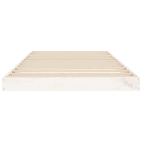 Sängram 90x190 cm massiv furu vit