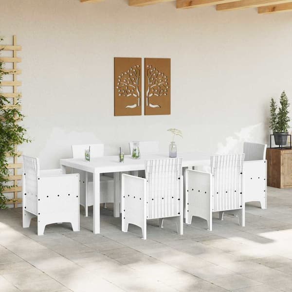 Trädgårdsbord Vit 200 x 100 x 73 cm konstrotting