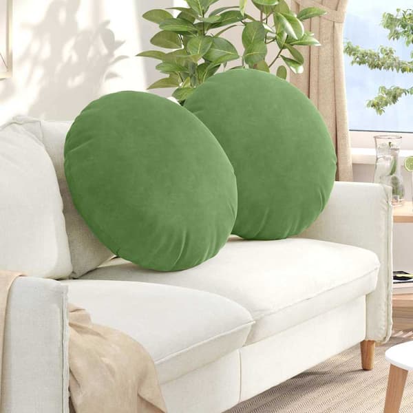 Sittkuddar 2 pcs Ljusgrön Ø60 x 21 cm Sammet