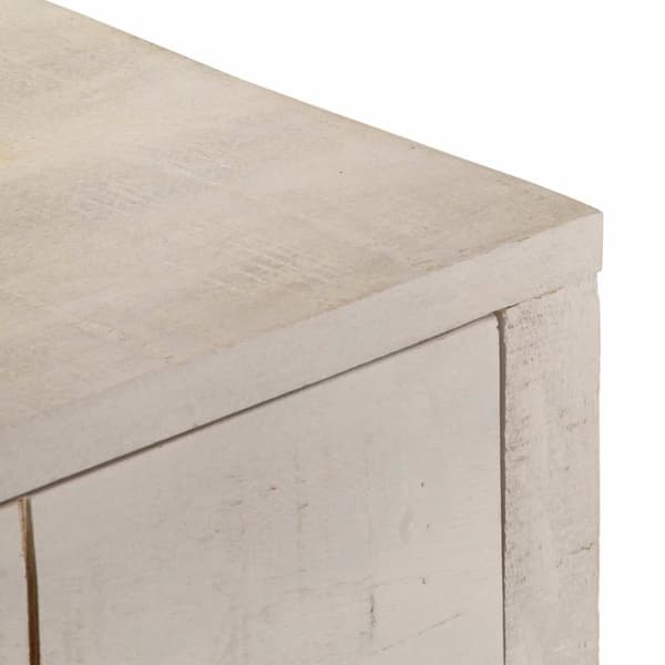 Konsolbord vit 110x35x75 cm massivt mangoträ