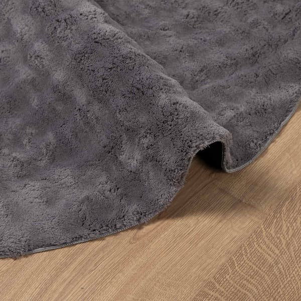 Områdesmattor Rund SIROLO Antracit Ø 120 CM Polyester
