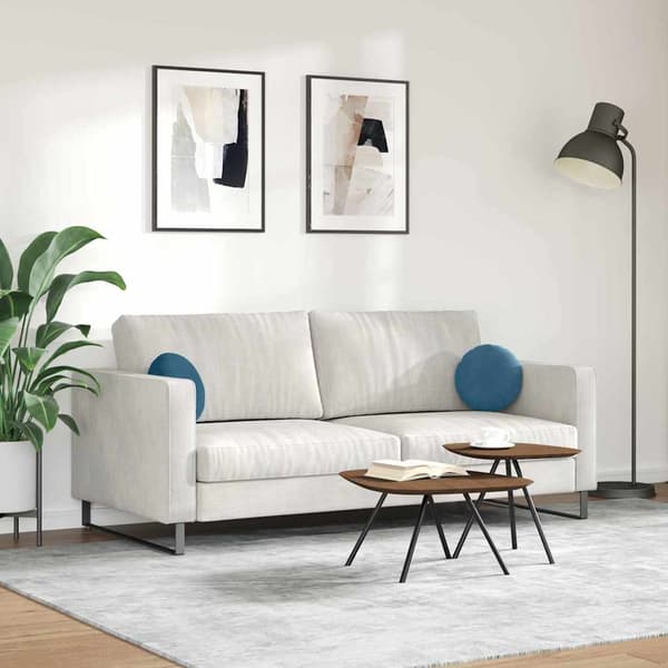 Sittkuddar 2 pcs Blå Ø30 x 13 cm Sammet