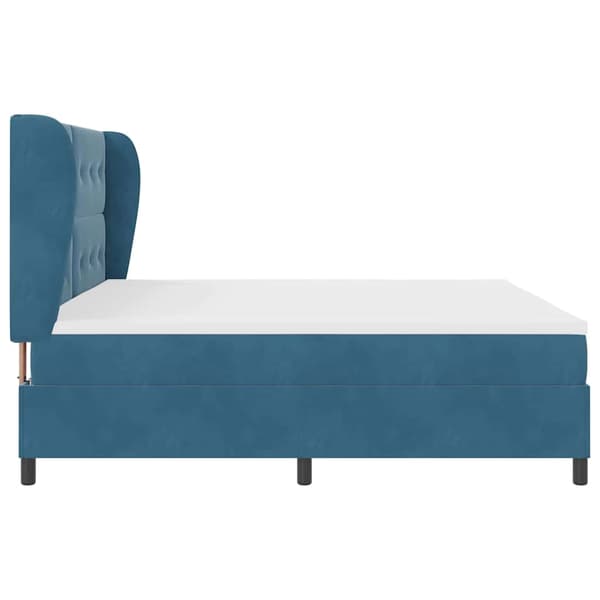 Bäddfjäder med madrass Mörkblå 200 x 200 cm Polyester