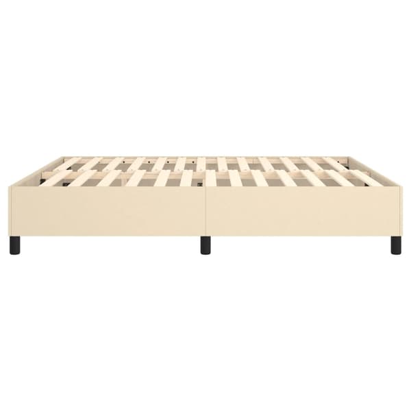 Boxspring-sängram gräddvit 180x200 cm tyg
