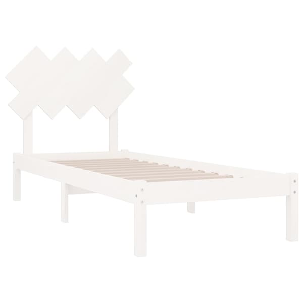 Sängram vit 90x200 cm massivt trä