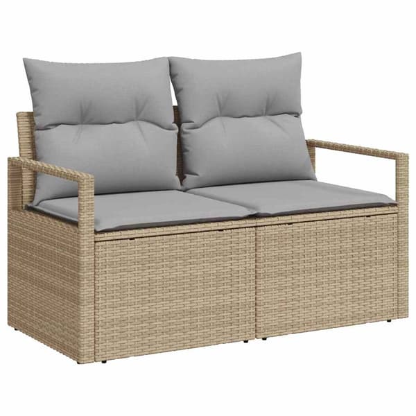 Soffset med kudde 5 pcs Beige konstrotting