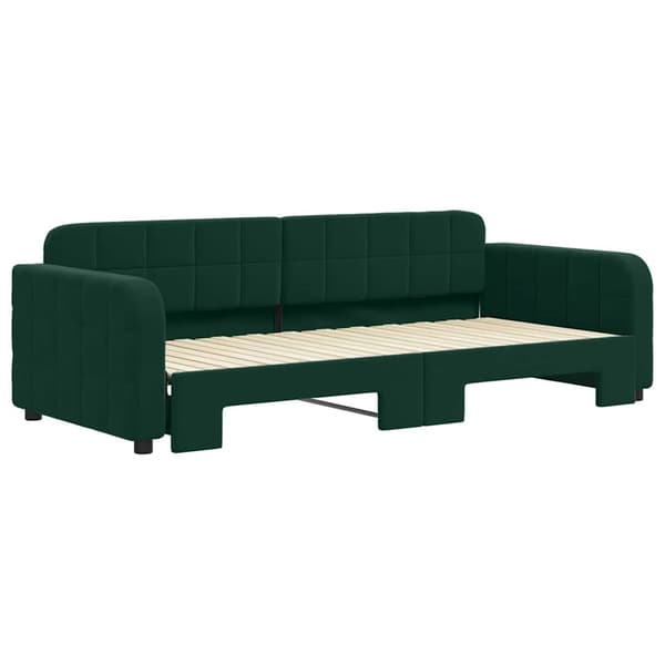 Dagbädd utdragbar mörkgrön 90x200 cm sammet