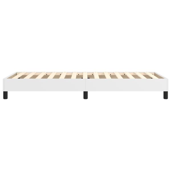 Boxspring-sängram vit 90x200 cm konstläder