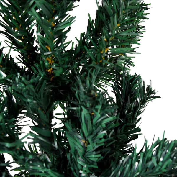 Smal halv plastgran med stativ grön 210 cm