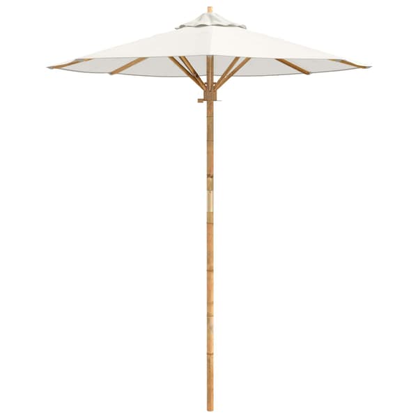 Trädgårdsparasol Krämvit Ø 180 x 230 cm Bambu