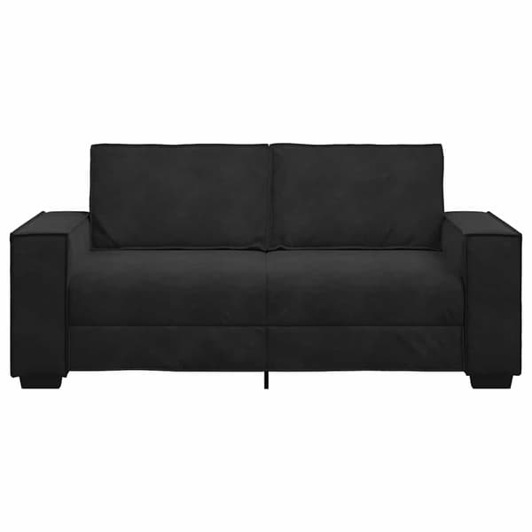 Soffa 2-sits svart 180x78x84 cm sammet