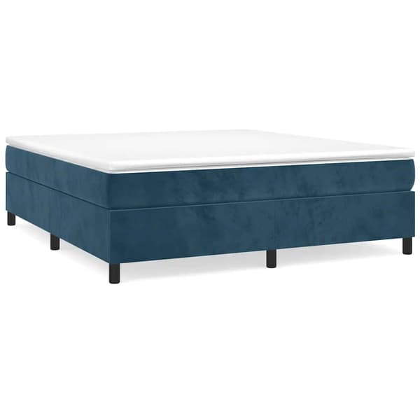 Boxspring-sängram mörkblå 180x200 cm sammet