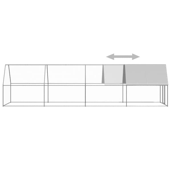 Hönsbur för utomhusbruk 2x8x2 m galvaniserat stål