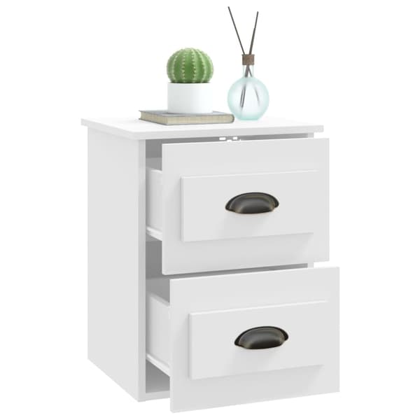 Väggmonterade sängbord vit 41,5x36x53cm