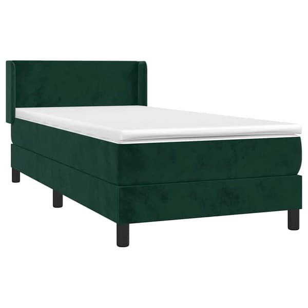 Ramsäng med madrass mörkgrön 100x200 cm sammet