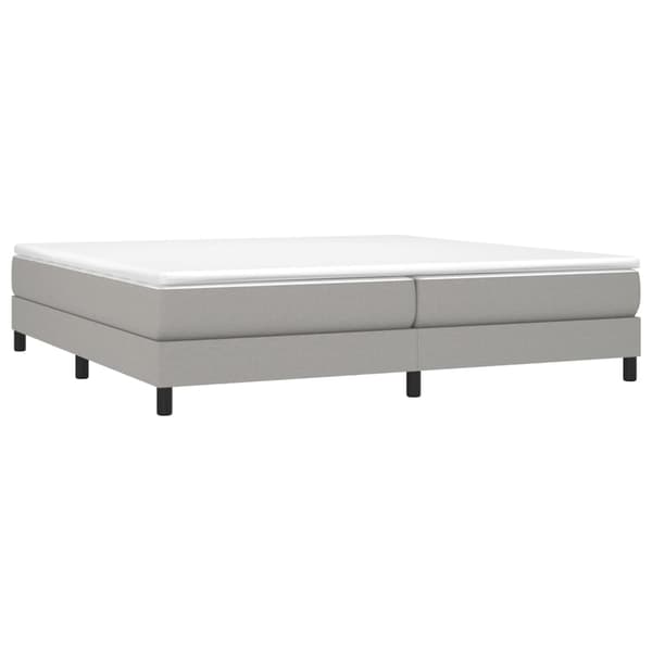 Boxspring-sängram ljusgrå 200x200 cm tyg
