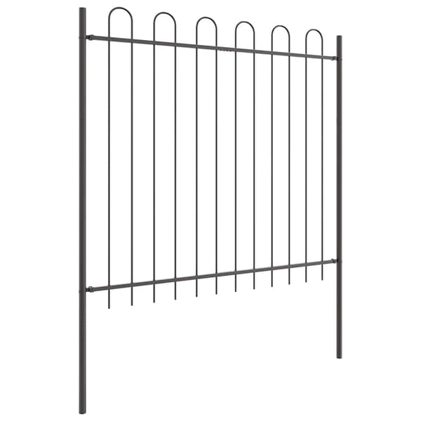 Trädgårdsstängsel 5 pcs Grå 8,5 x 1,5 m Pulverlackerad stål