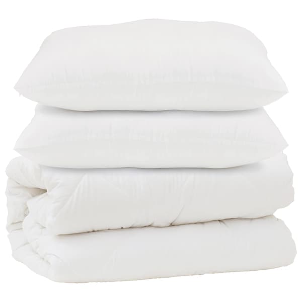 Duntäcke med kudde 3 pcs Vit Mikrofiber