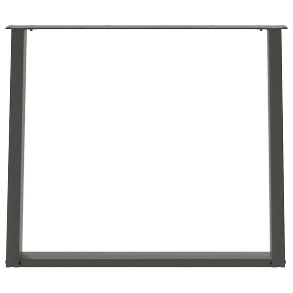Matbordsben U-formade 2 st antracit 100x(72-73) cm stål