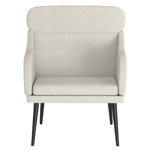 Fåtölj gräddvit 63x76x80 cm sammet