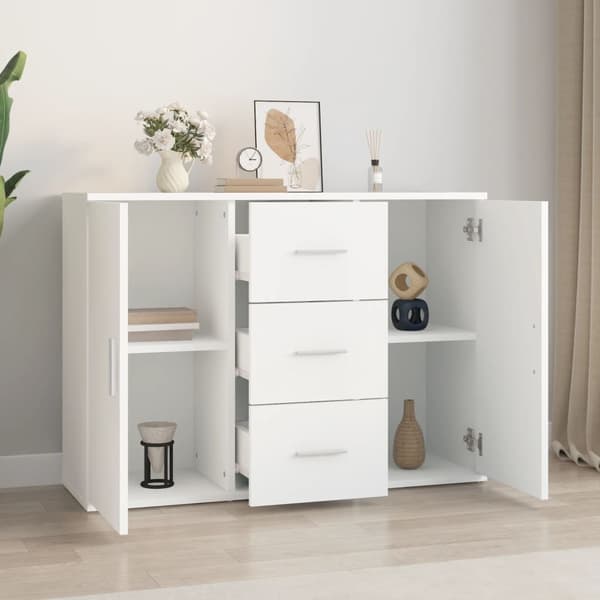 Skänk vit 91x29,5x65 cm konstruerat trä