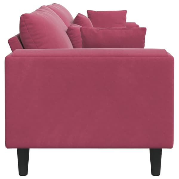 Soffa Vinröd 250 x 77 x 76 cm Sammet
