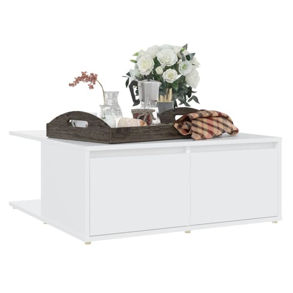 Soffbord vit 80x80x31 cm konstruerat trä
