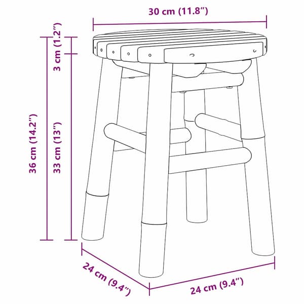 Pall Naturlig bambu 30 x 30 x 36 cm Bambu