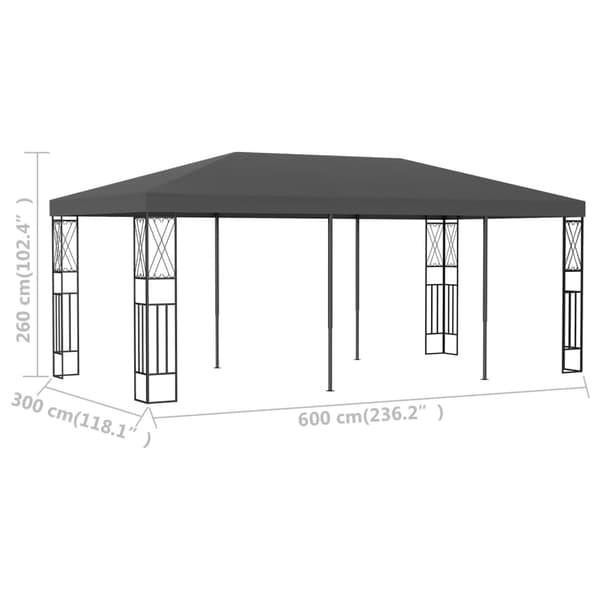 Paviljong 3x6 m antracit tyg