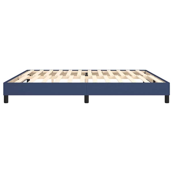 Boxspring-sängram blå 200x200 cm tyg