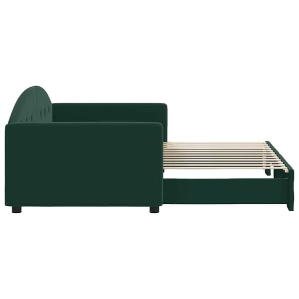 Dagbädd utdragbar mörkgrön 90x200 cm sammet