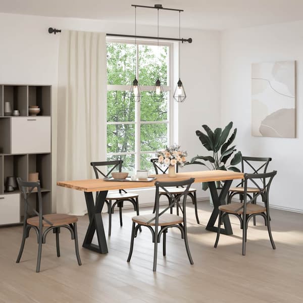 Matbordsben 2 st svarta 50x(72-73,3) cm stål