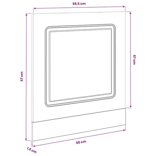 Diskmaskin panel Kalmar Svart Ek 60 x 1,5 x 57 cm