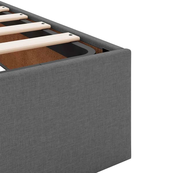 Sängram med madrass med madrass 2 pcs Dämpad Grå tyg