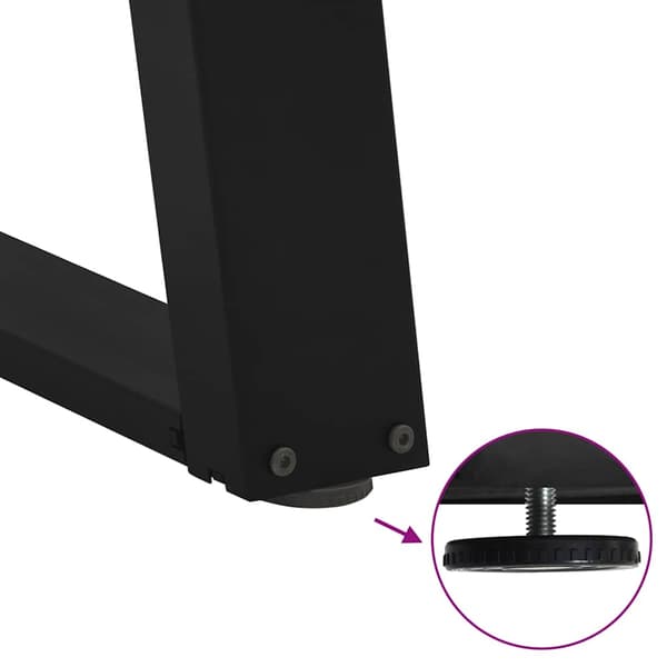 Soffbordsben U-formade 2 st svarta 28x(42-43) cm stål