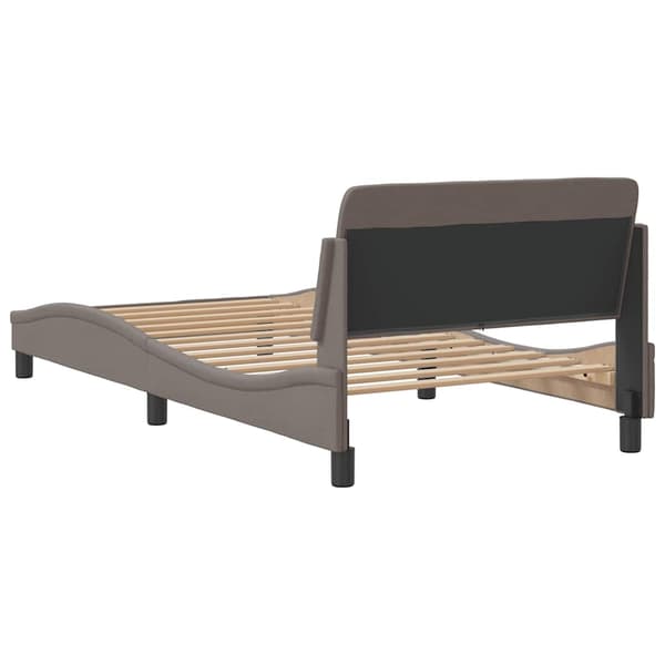 Bed Frame "Dover" Taupe 100x200 cm Fabric