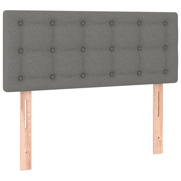 Ramsäng med madrass mörkgrå 90x190 cm tyg