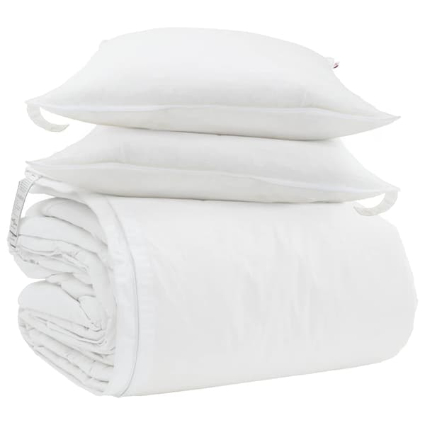 Täckeset med kudde 3 pcs Vit Dunfjäder