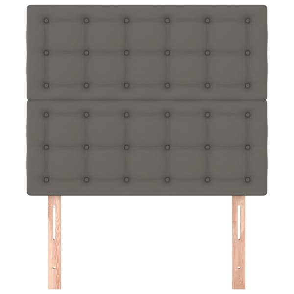 Sänggavel grå 90x5x118/128 cm konstläder