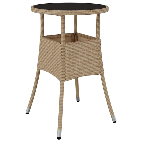Trädgårdsmöbelset 5 pcs Beige konstrotting