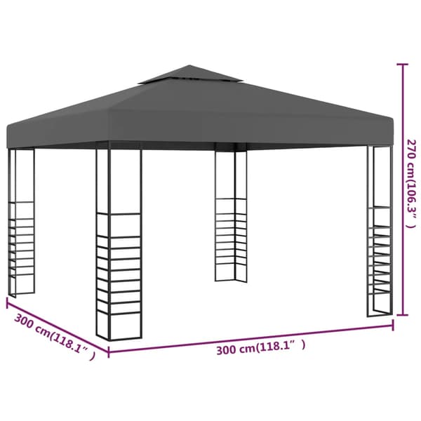 Paviljong 3x3 m antracit